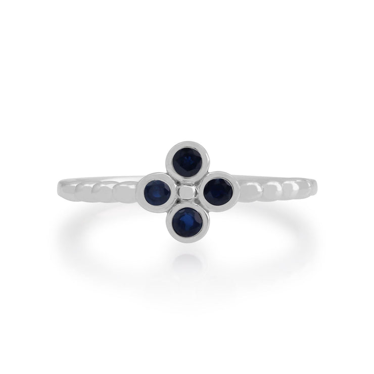 Gemondo Bague Saphir, Argent Sterling 0,24 CT Saphir Bague Grappe