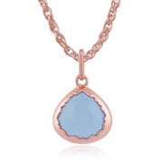 Bleu Jade 'Diantha' Pastel Collier en 9ct Plaqué Or Rose Argent Sterling