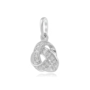 Pendentif Classique Or Blanc 375 Nœud d'Amour avec Diamant