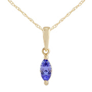 Pendentif Classique Or Jaune 375 Tanzanite Marquise