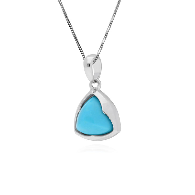 Turquoise Pendentif, Argent Sterling Prism Pain de Sucre Turquoise Pendentif sur 45cm Chaîne