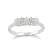 Bague Classique Or Blanc 375 Saphir Octogonal et Diamant