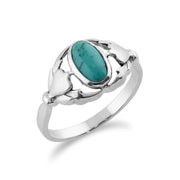 gemondo en argent sterling 925 0.77CT turquoise design de feuille bague