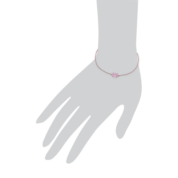 Bracelet Classique Argent 925 Morganite Opaque Ovale