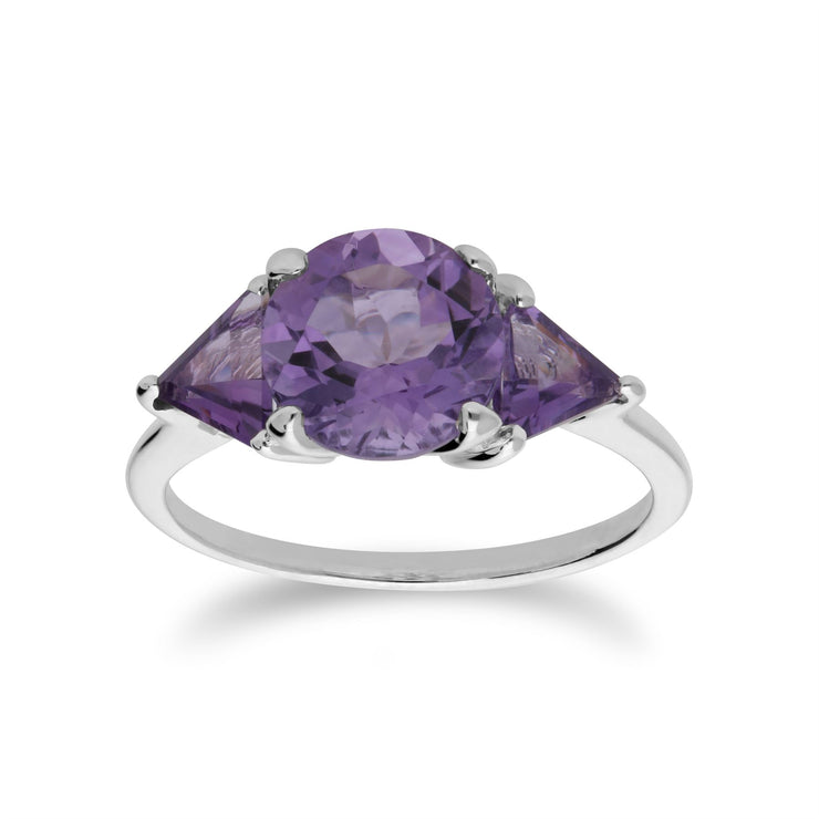 gemondo BAGUE AMETHYSTE, argent sterling Triple améthyste février bague - Améthyste