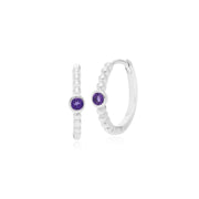 Bague et Boucles d'Oreilles Créoles Essentiel Argent 925 Améthyste