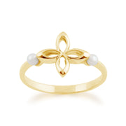 Gemondo Or 375 Or jaune|#Gold Rond Blanc Perle