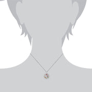 Collier Style Rennie Mackintosh Argent 925 Topaze Rose Cercle