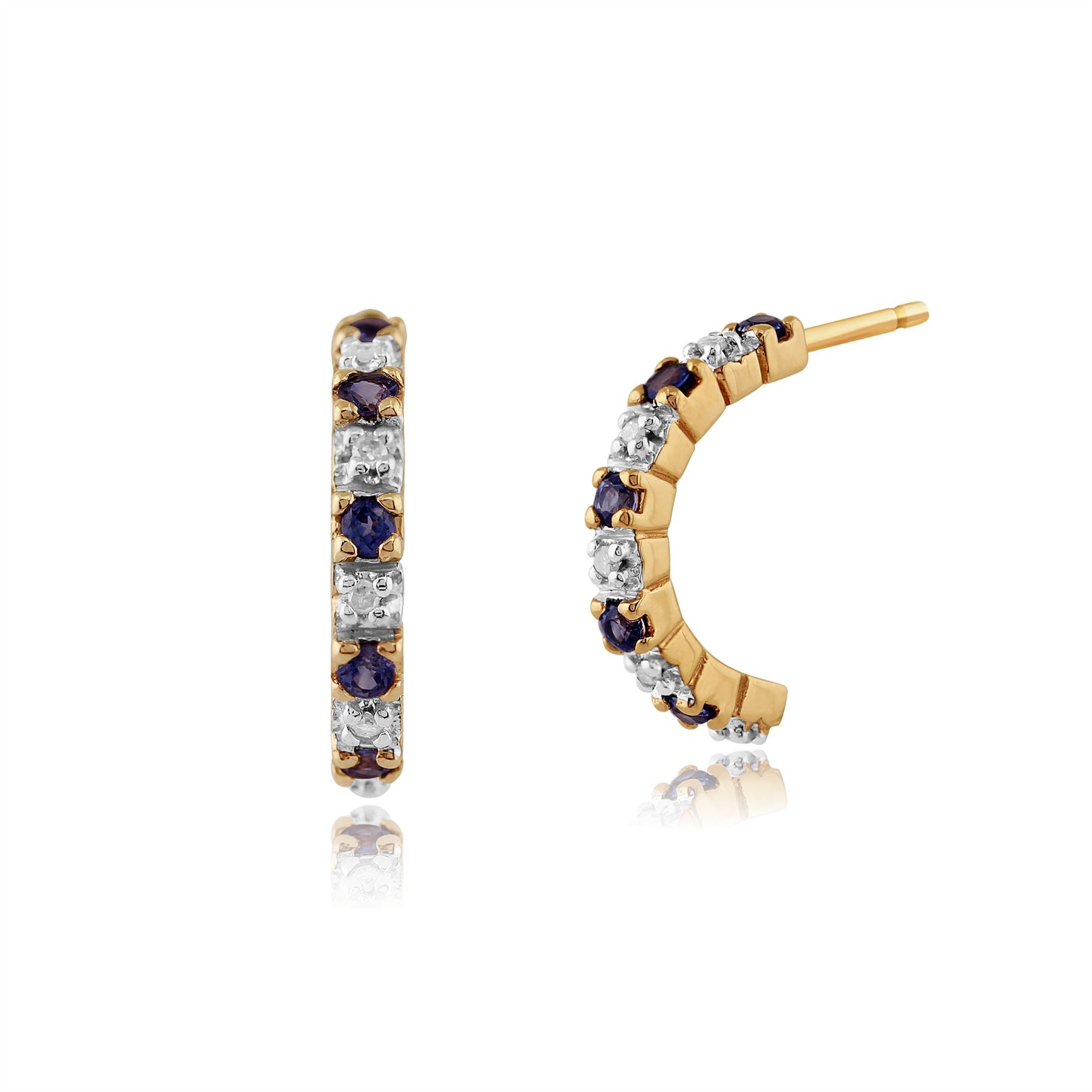 Boucles D'oreilles Créoles à Facettes En Or Jaune 9 Carats - Bijou élégant