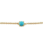 Bracelet Classique Or Jaune 375 Turquoise Cabochon