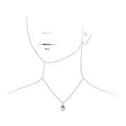 RUBIS Collier, en argent sterling 925 0.24CT CT RUBIS Pendentif sur 45cm chaîne