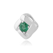 Pendentif Croisé Carré Classique Argent 925 Emeraude