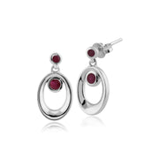 rubis Boucles d'oreilles, en argent sterling 925 0.40ct CT RUBIS Boucles d'oreilles goutte