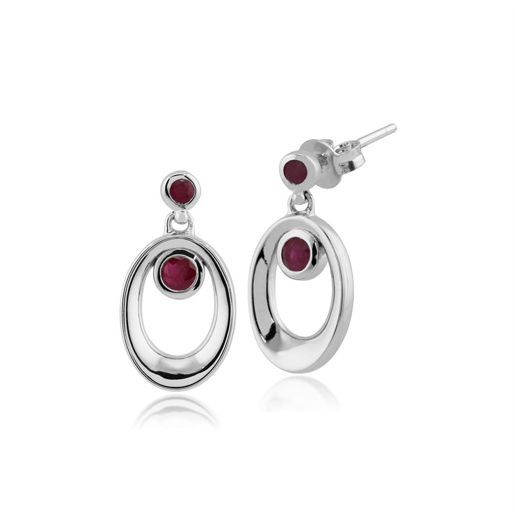 rubis Boucles d'oreilles, en argent sterling 925 0.40ct CT RUBIS Boucles d'oreilles goutte