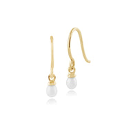 Boucles d'Oreilles Pendantes Classique Or Jaune 375 Perles de Culture