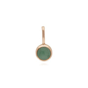 Pendentif Classique Cadenas Cœur Torsadé Argent 925 Plaqué Or Rose et Charms Jade