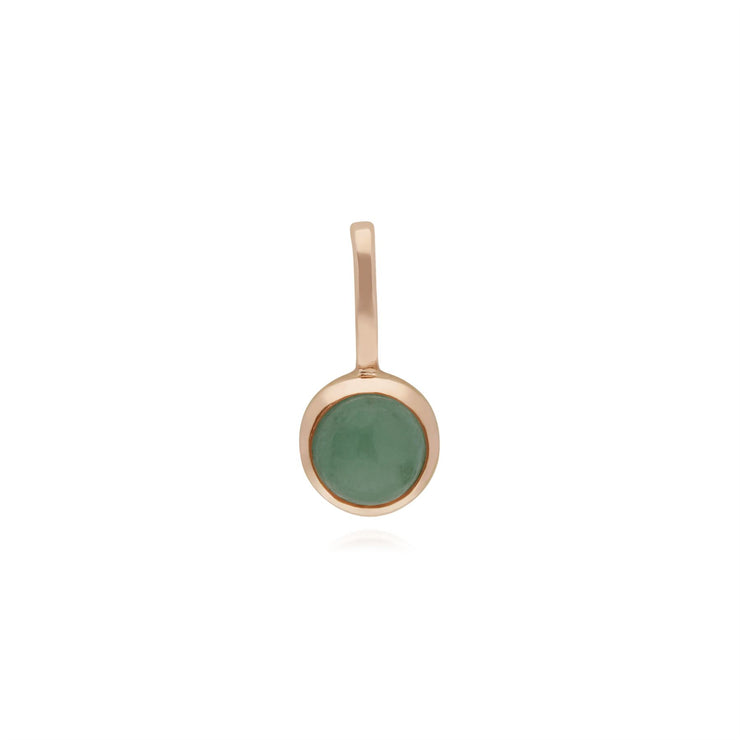 Pendentif Classique Cadenas Cœur Torsadé Argent 925 Plaqué Or Rose et Charms Jade