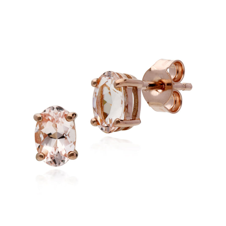 Morganite Oreille, 9ct or Rose 0,81 Carat Morganite Boucles