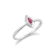 Gemondo Bague Rubis, 925 Sterling Silver 0.10ct Rubis Croisé Bague