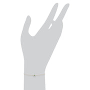 Bracelet Classique Or Jaune 375 Emeraude Carrée et Diamant Style Halo