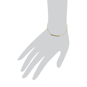 9 ct or Jaune Saphir et Diamant Entortillé 19cm Bracelet