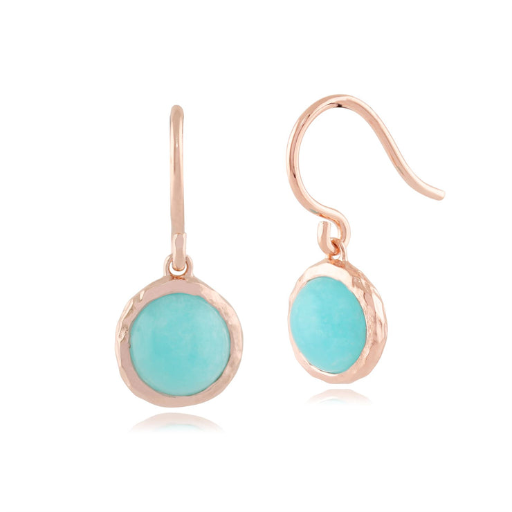 Amazonite 'Irida' Pastel Earrings in 9ct Plaqué Or Rose Argent Sterling