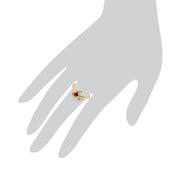 gemondo RUBIS BAGUE , 9 Ct Or Jaune 0.29ct CT RUBIS & Diamant heart ring