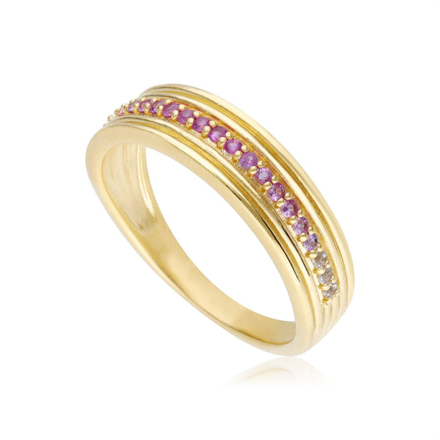 Bague Dégradée Caruso Sapphires Roses et Blancs