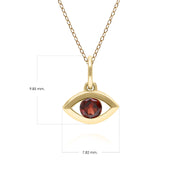 ECFEW™ Pendentif Evil Eye Délicat Grenat en Or Jaune 375