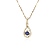 Tanzanite Collier, 9 CT or Jaune Tanzanite Pierre Unique Gouttes D'Eau 45cm Collier