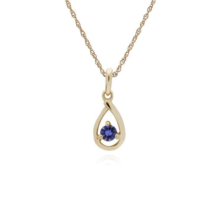 Tanzanite Collier, 9 CT or Jaune Tanzanite Pierre Unique Gouttes D'Eau 45cm Collier