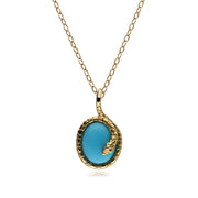 Pendentif ECFEW™ 'The Ruler' Serpent avec Turquoise Ovale