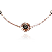 Plaqué or Rose Argent Sterling Fleur Marcassite 19cm Bracelet