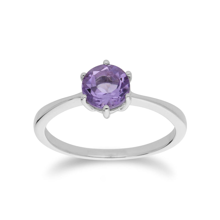 Bague et Boucles d'Oreilles Clou Géométrique Argent 925 Améthyste Octogonal