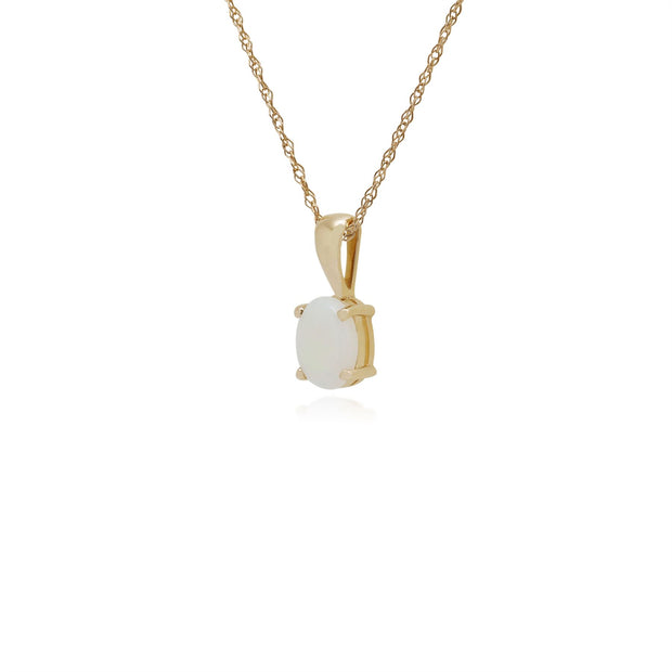 Pendentif Classique Or Jaune 375 Opale Ovale