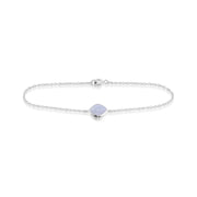 Bracelet Pain de Sucre Classique Argent 925 Agate Bleue