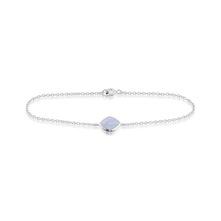 Bracelet Pain de Sucre Classique Argent 925 Agate Bleue