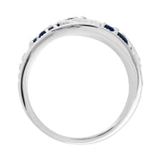 ARGENT STERLING 1.27ct CT Naturel Bleu Saphir & Diamant CLASSIQUE ROBE bague