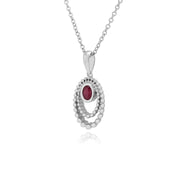 RUBIS Collier, en argent sterling 925 0.24CT CT RUBIS Pendentif sur 45cm chaîne