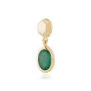 Pendentif Classique Or Jaune 375 Emeraude Ovale Sertie Clos