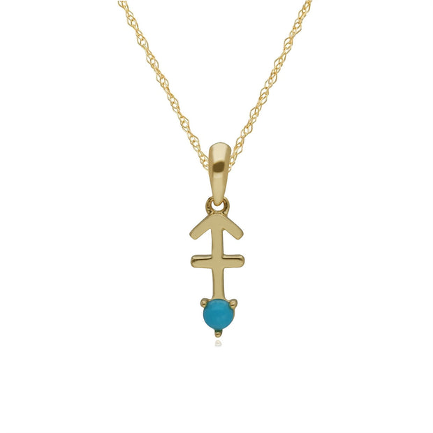 Charms Zodiaque Sagittaire Or Jaune 375 Turquoise