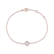 Bracelet de Diamants, 9 CT or Rose 3pt Diamant 19cm Bracelet