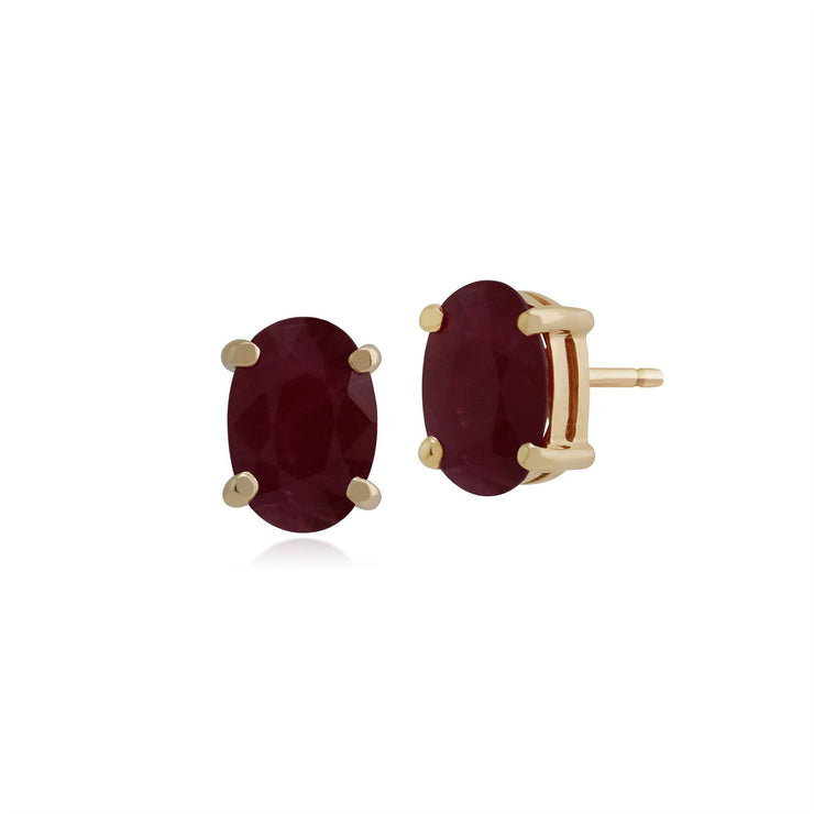 Boucles d'Oreilles Clou Floral Or Jaune 375 Lapis Lazuli et Diamant Style Cluster