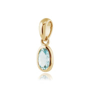 Pendentif Classique Or Jaune 375 Aigue-Marine Ovale