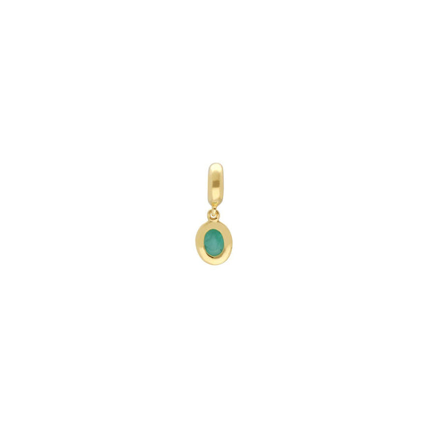 Charm's Collection Achievement Emeraude "mère de famille" Argent 925 Plaqué Or Jaune
