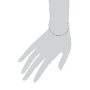Morganite Bracelet, 9 CT or Rose 0,40 CT Morganite Ovale Pierre Unique Bracelet