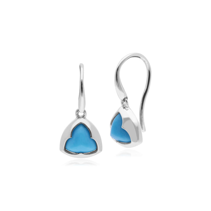 Turquoise Boucles D'Oreilles, Argent Sterling Turquoise Prism Pain de Sucre Boucles D'Oreilles Goutte