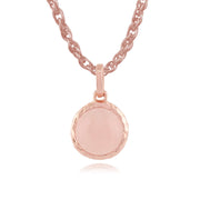 Quartz Rose 'Irida' Pastel Collier en 9ct Plaqué Or Rose Argent Sterling