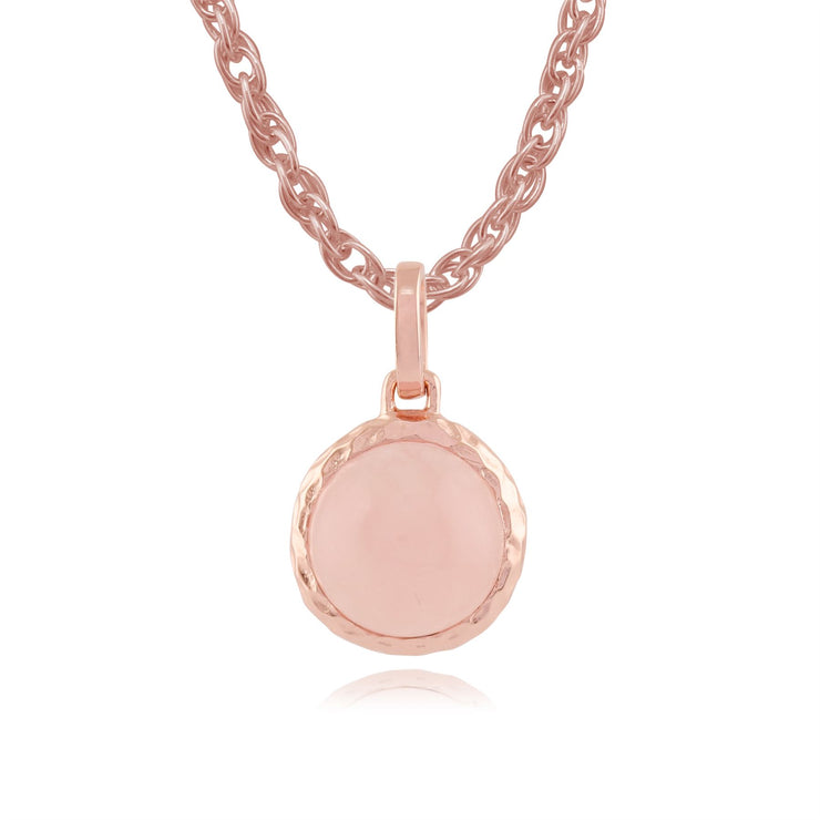 Quartz Rose 'Irida' Pastel Collier en 9ct Plaqué Or Rose Argent Sterling