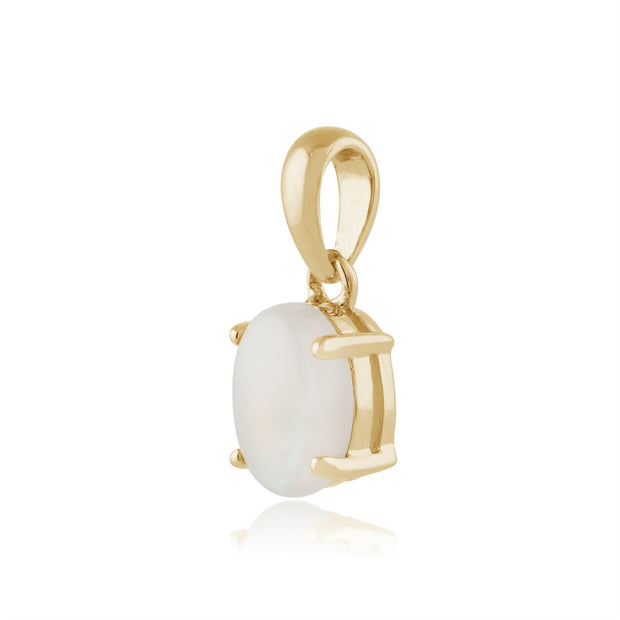 Pendentif Classique Or Jaune 375 Opale Oval